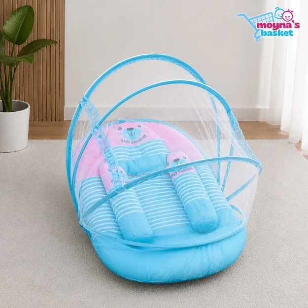 Baby Nest Bed with Mosquito Net & Pillow Set thumbnail 4