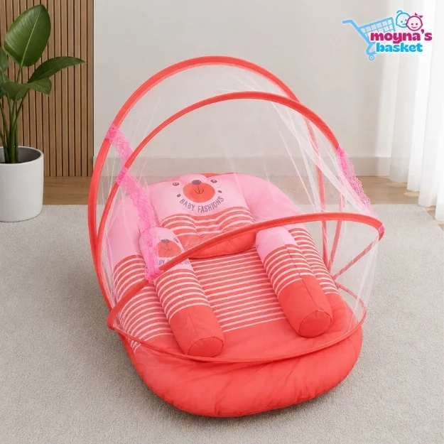 Baby Nest Bed with Mosquito Net & Pillow Set thumbnail 5