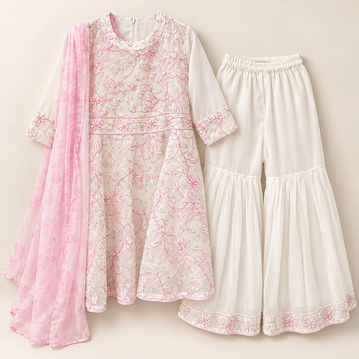 Girls Embroidered 3-Piece Dress Set