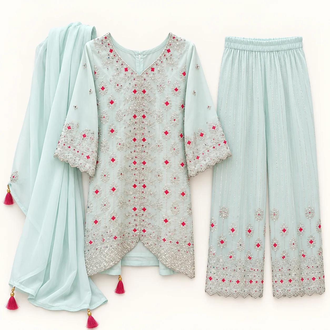 Premium Embroidered 3-Piece Salwar Kameez Set