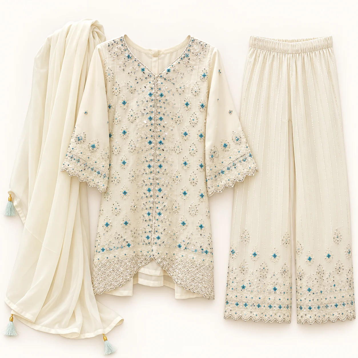 Premium Embroidered 3-Piece Salwar Kameez Set