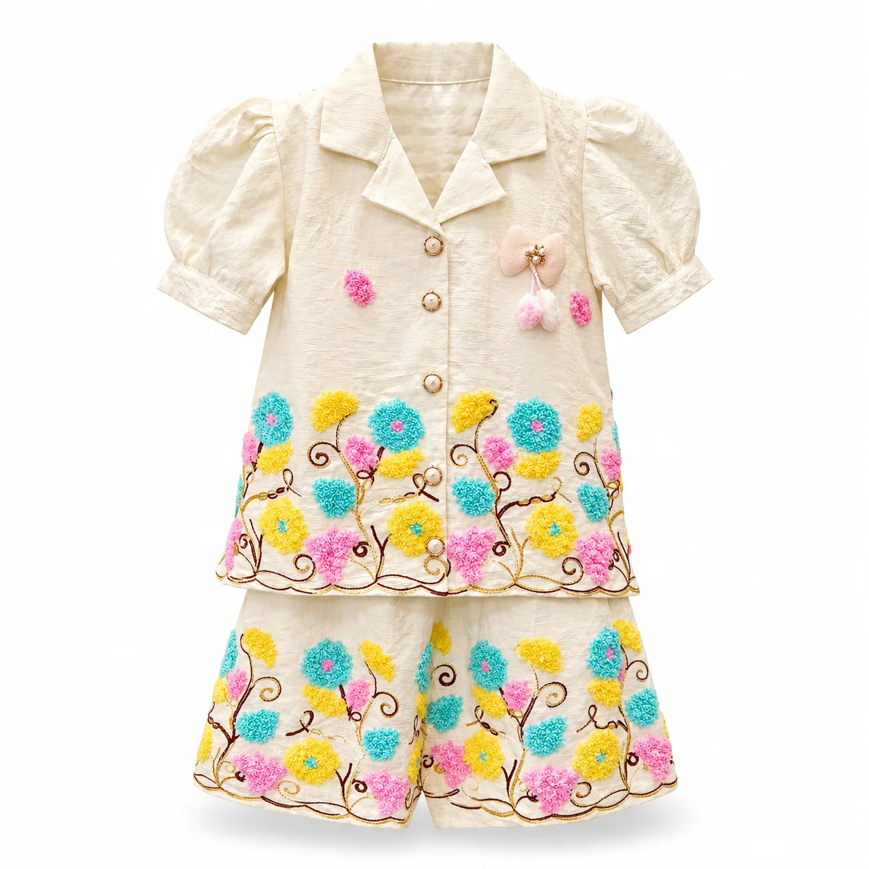Floral Embroidered 2-Piece Set