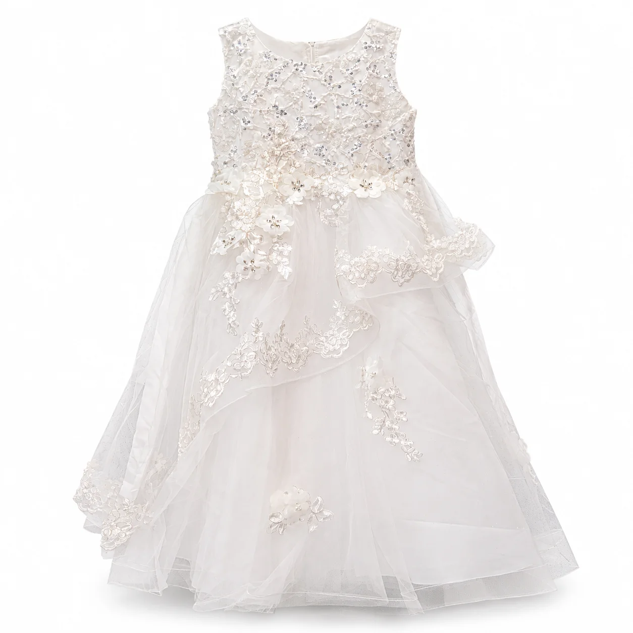 Pink Floral Embroidered Princess Party Dress