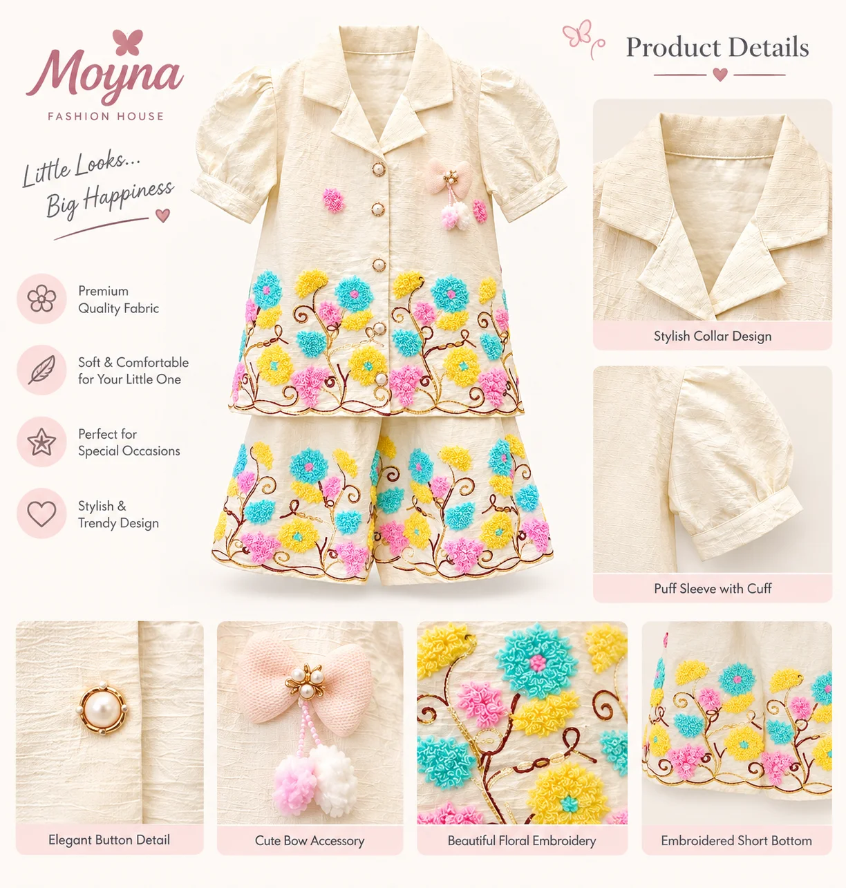 Floral Embroidered 2-Piece Set