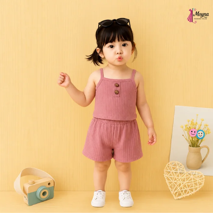 Sleeveless Button Top & Shorts Set thumbnail 3
